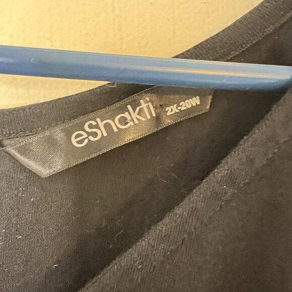 Eshakti Black White Floral Skirt Midi Dress, Size 2X / 20W Wedding Guest Party - Picture 5 of 8